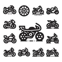 moto icône ensemble vecteur