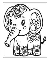 l'éléphant coloration page pour enfants. impression cette gratuit imprimable l'éléphant coloration page vecteur