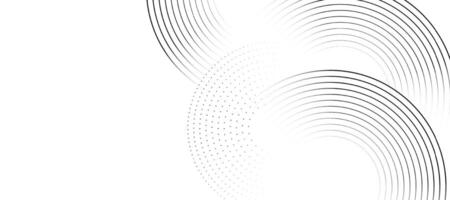 abstrait blanc Contexte avec noir cercle anneaux. numérique futur La technologie concept vecteur