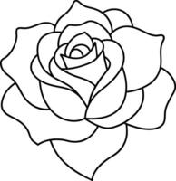 une Rose fleur contour art vecteur
