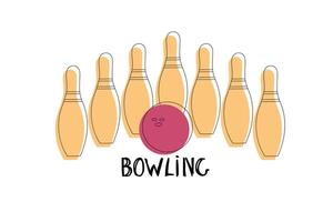 bowling Balle entouré par épingles vecteur