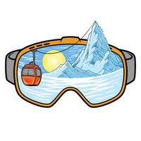 snowboard des lunettes de protection avec iceberg vue,illustration snowboard vecteur