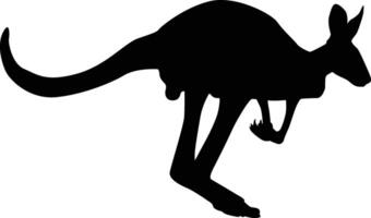 silhouette de kangourou animal illustration dans noir Couleur vecteur