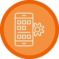 application développement ligne multi cercle icône vecteur
