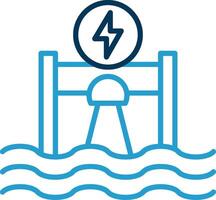hydroélectricité ligne bleu deux Couleur icône vecteur