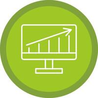 circulation analytique ligne multi cercle icône vecteur