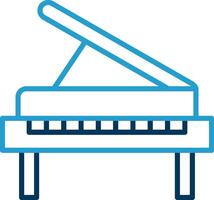 piano ligne bleu deux Couleur icône vecteur