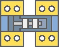 charnière ligne rempli lumière icône vecteur