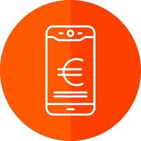 euro mobile Payer ligne rouge cercle icône vecteur