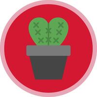 cactus plat multi cercle icône vecteur