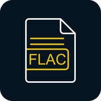 flac fichier format ligne rouge cercle icône vecteur