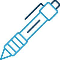 stylo ligne bleu deux Couleur icône vecteur