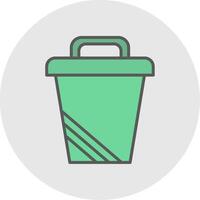poubelle pouvez ligne rempli lumière icône vecteur