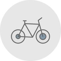 vélo ligne rempli lumière icône vecteur