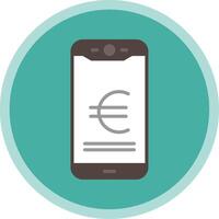 euro mobile Payer plat multi cercle icône vecteur