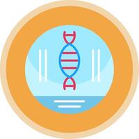 ADN brin plat multi cercle icône vecteur