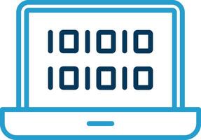 binaire code ligne bleu deux Couleur icône vecteur