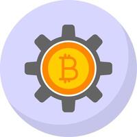 bitcoin la gestion plat bulle icône vecteur