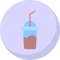 Milk-shake plat bulle icône vecteur