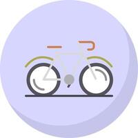 vélo plat bulle icône vecteur