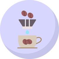 café filtre plat bulle icône vecteur