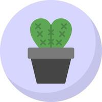 cactus plat bulle icône vecteur