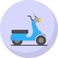 scooter plat bulle icône vecteur