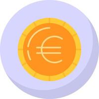 euro pièce de monnaie plat bulle icône vecteur