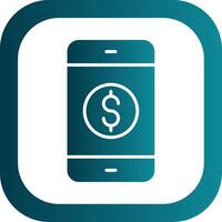 mobile bancaire glyphe pente coin icône vecteur