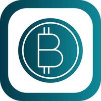bitcoin glyphe pente coin icône vecteur