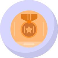 médaille prix plat bulle icône vecteur