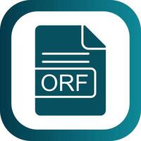 orf fichier format glyphe pente coin icône vecteur