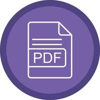 pdf fichier format ligne multi cercle icône vecteur