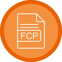 fcp fichier format ligne multi cercle icône vecteur