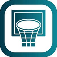basketball cerceau glyphe pente coin icône vecteur