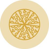Pizza ligne Jaune cercle icône vecteur