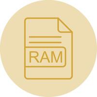 RAM fichier format ligne Jaune cercle icône vecteur