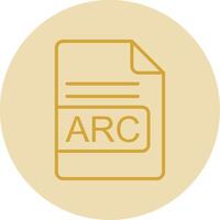 arc fichier format ligne Jaune cercle icône vecteur