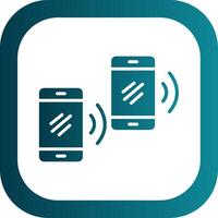 mobile synchroniser glyphe pente coin icône vecteur