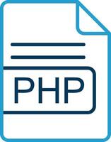 php fichier format ligne bleu deux Couleur icône vecteur