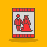 mariage invitation rempli ombre icône vecteur