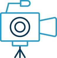 caméra ligne bleu deux Couleur icône vecteur