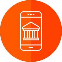 mobile bancaire ligne rouge cercle icône vecteur