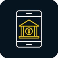 bancaire app ligne rouge cercle icône vecteur