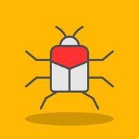 cerf scarabée rempli ombre icône vecteur