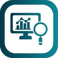 marché analytique glyphe pente coin icône vecteur