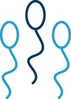 sperme ligne bleu deux Couleur icône vecteur