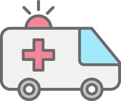 ambulance ligne rempli lumière icône vecteur