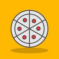 Pizza rempli ombre icône vecteur