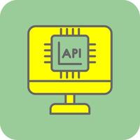 api interface rempli Jaune icône vecteur